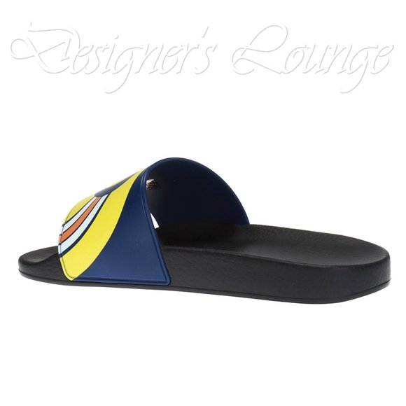 SOLD! NEW GUCCI Interlocking GG Logo Rainbow Slides 9 G / US 9.5 Flip Flops - Picture 6 of 13